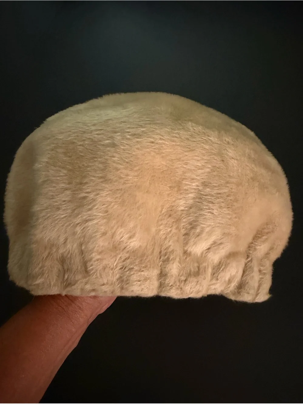 Miss Dior Vintage Cream Faux Fur Christian Dior Hat with Coral Trim